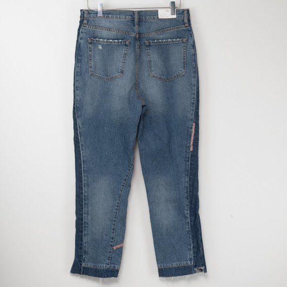 Ella Moss Jeans Straight High Waisted Cropped Vintage Inspired Denim Blue 30 New - Picture 2 of 10